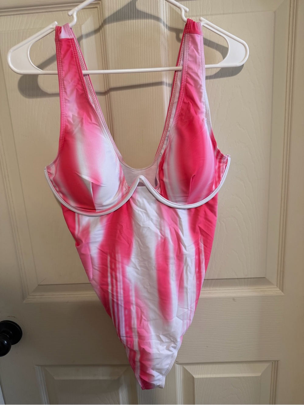 Pink and White Ombre One-Piece Swimsuit
